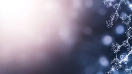 Poster - Abstract Background with Molecular Structures and Blurred Light Effects for Scientific and Technology Concepts