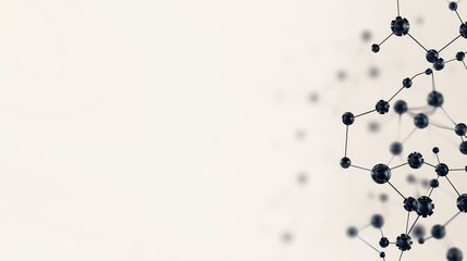 Poster - Abstract molecular structure background with connecting lines and spheres representing scientific concepts and research