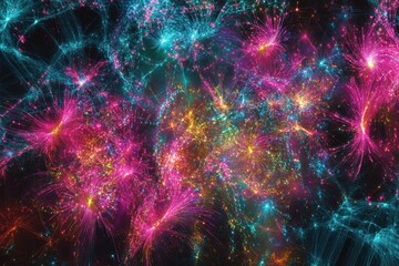 Wall Mural - A colorful fireworks display in the sky. Generative AI