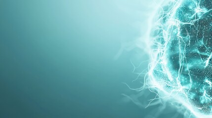 Poster - Abstract Visualization of Brain Activity with Electric Neural Network Patterns in a Soft Turquoise Background
