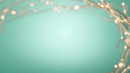 Poster - Soft Glowing Lights on a Calm Turquoise Background for Festive or Holiday Decoration Ideas and Designs