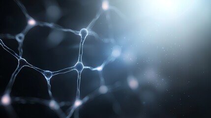 Poster - Intricate Neural Network Structure with Glowing Synapses in a Futuristic Digital Environment