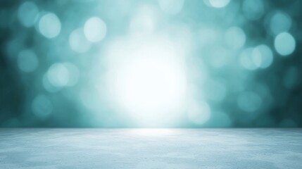 Poster - Soft Blue Background with Bokeh Effect and Subtle Light for Studio Display or Graphic Design Applications