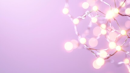 Poster - Soft Glowing Lights on a Delicate Pink Background for Ambient and Dreamy Decor Inspiration