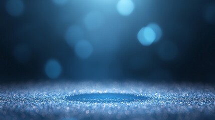 Poster - Sparkling Blue Background with Bokeh Effect for Creative Design and Presentation Needs