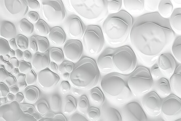 Poster - The image is a white background with a lot of small white circles