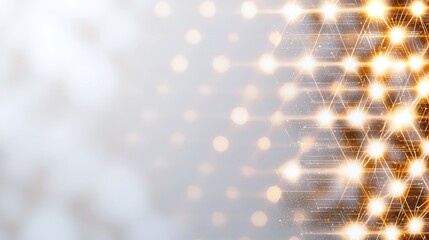 Poster - Bright bokeh lights and textured background with hexagonal pattern creating a stunning digital visual effect