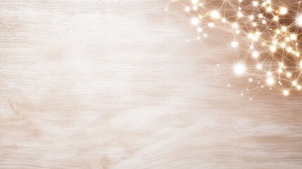 Poster - Elegant Wooden Background with Sparkling Lights for Creative and Artistic Presentations