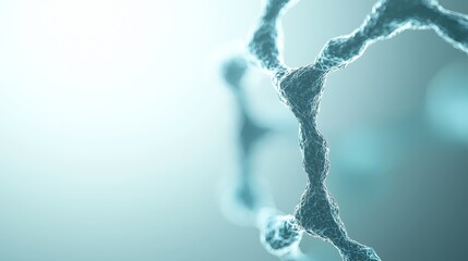 Poster - Abstract molecular structure with intricate connections in a soft light background evoking scientific exploration and discovery