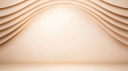 Poster - Elegant Soft Beige Wave Pattern Background for Modern Design and Presentation in Minimalist Style