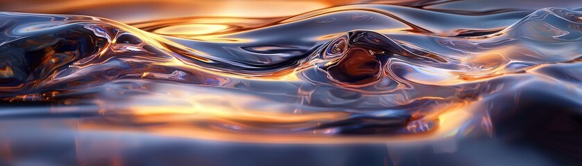 Aufkleber - Sunset over water, blending fiery oranges and purples into reflective waves