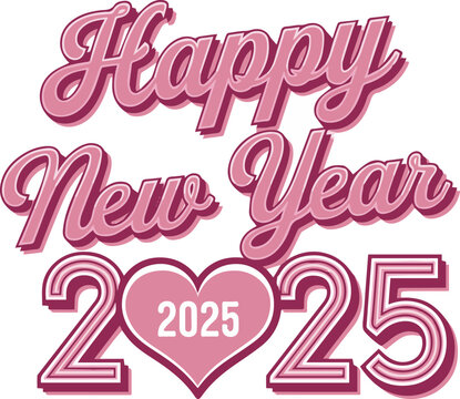 Happy new year-2025 t-shirt design vector illustration art
