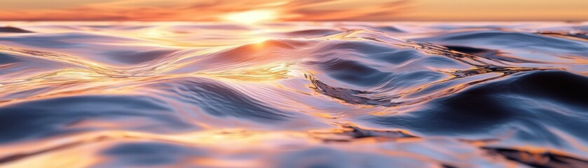 Poster - Sunset over water, blending fiery oranges and purples into reflective waves