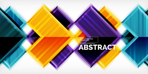 Poster - Arrow symbols created with 3d effects and line texture geometric abstract background