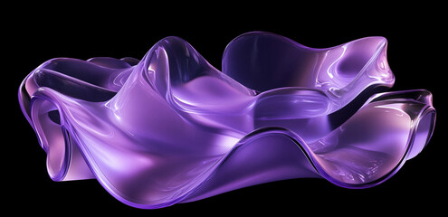 Poster - Elegant purple glass sculpture showcases flowing curves and delicate design in an artistic display. Abstract art illustration
