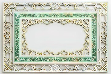 Poster - A green and white frame with a white background