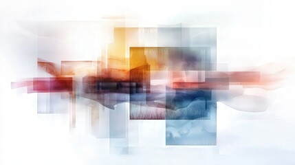 Poster - Abstract watercolor brushstrokes, layered across a clean backdrop