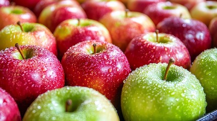 Poster - In a vibrant fruit processing facility, apples are meticulously graded and sorted according to their ripeness, ensuring only the finest fruits are selected for distribution