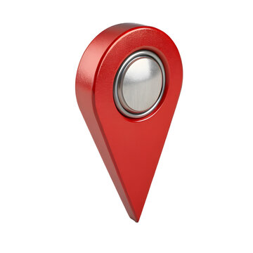 Folded map and location pin isolated. minimal Navigation icon. 3d rendering