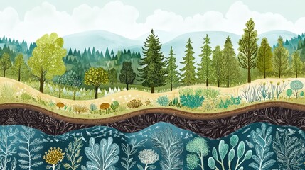 Poster - sufficient economies focus on regenerative practices, such as replanting forests, restoring soils, a