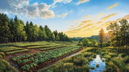 Poster - sufficient economies focus on regenerative practices, such as replanting forests, restoring soils, a