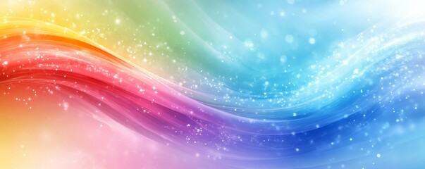 Poster - Rainbow Wave Background, Generative AI