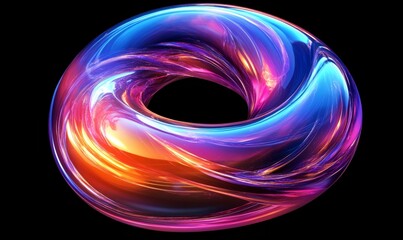 Poster - holographic neon fluid background, generative ai