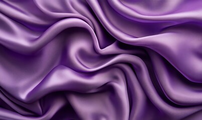 Poster - purple silk waves background, generative ai