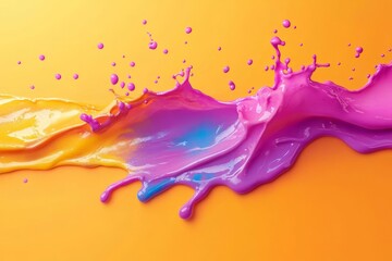 Poster - 3d liquid colorful paint background, generative ai