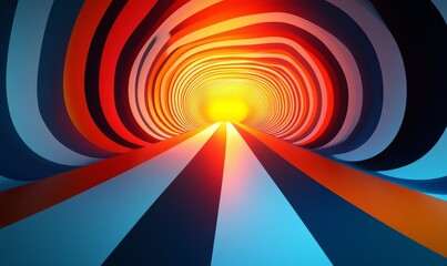 Poster - Abstract 3D Background with Wavy Shapes in Marine Colors, Generative AI