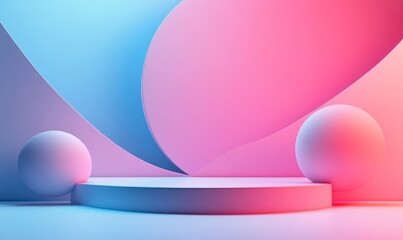 Poster - 3d abstract simple background, generative ai