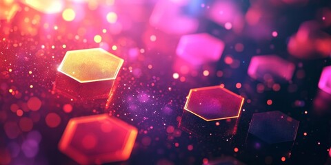 Poster - Abstract Background with Hexagons, Generative AI