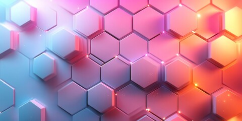 Poster - Abstract Background with Hexagons, Generative AI