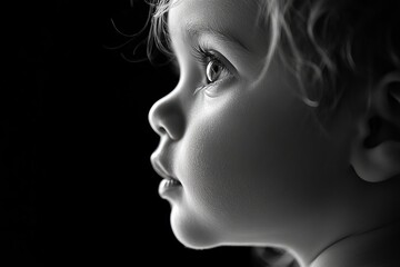 profile of a little baby, generative ai