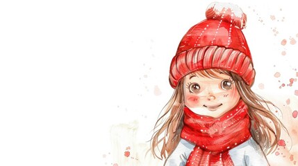 Wall Mural - A cute little girl in Christmas