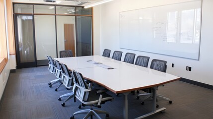 Poster - The conference room is equipped with a large table and comfortable chairs, perfect for meetings and presentations.