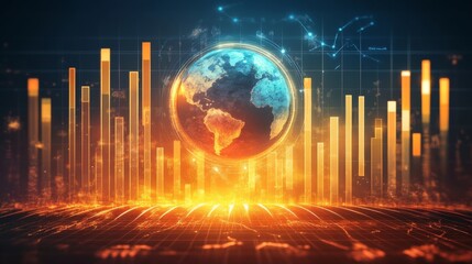 Poster - global data visualization insights digital environment 3d graphics futuristic setting dynamic perspe
