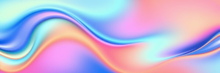 Wall Mural - Colorful abstract waves create a vibrant design with smooth gradients in soft pastels