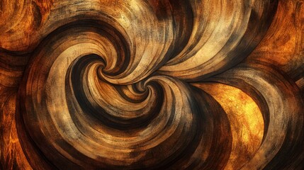 Poster - Dynamic swirling patterns of wood texture abstract art digital design creative studio close-up view visual aesthetics