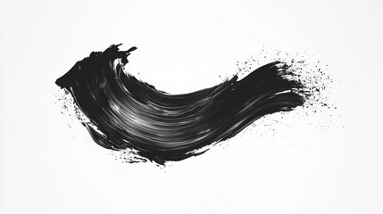 Poster - Dynamic black brush stroke artwork studio digital art minimalist close-up abstract expressionism for creative projects