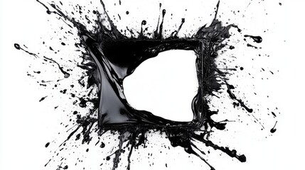Poster - Dynamic black ink splash artistry studio setting visual design creative space abstract perspective artistic expression
