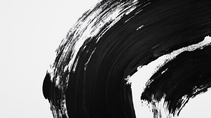Poster - Dynamic black abstract brushstroke art studio digital artwork minimalist aesthetic expression creative concept