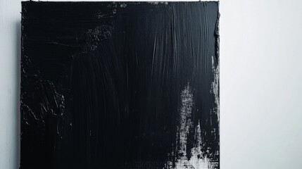 Poster - Abstract black canvas art modern gallery digital artwork minimalist environment close-up perspective concept of emptiness