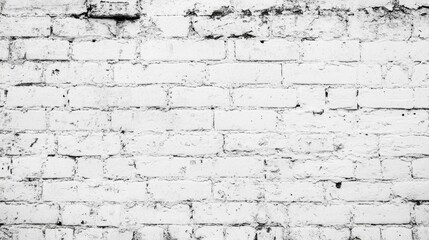 Poster - White brick wall texture urban setting photography minimalist environment close-up view architectural element for design inspiration