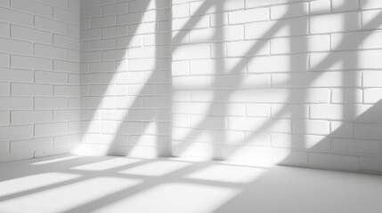Poster - Dynamic play of shadows in a minimalist white room modern interior artistic expression contemporary design unique perspective