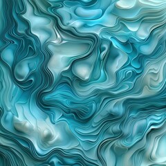 Poster - Abstract water ripples, creating a calming pattern in shades of turquoise