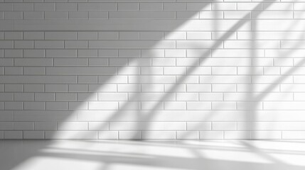 Poster - Natural light play on white subway tiles indoor space minimalist design contemporary environment clean aesthetic