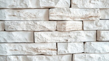 Poster - Textured white stone wall installation modern interior high-resolution image bright environment close-up view design concept