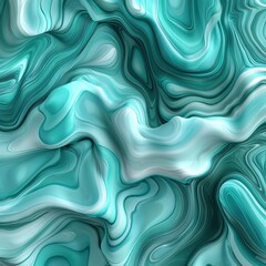 Poster - Abstract water ripples, creating a calming pattern in shades of turquoise