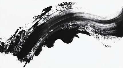 Poster - Dynamic black brushstroke art creative studio abstract artwork minimalist environment artistic viewpoint conceptual expression